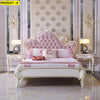 European Wooden Crafted Fabric Bed / Lixra