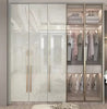 Glass Fusion Wooden Combination Wardrobe With Large Capacity / Lixra