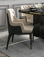 Set Of 6 Tufted Leather Dining Chairs
