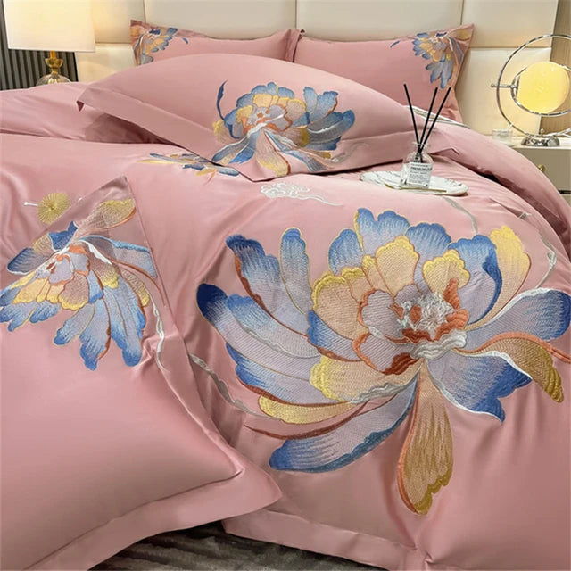 Luxurious Embroidery Fitted Bedding Set/Lixra