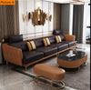 Latest Design Luxurious 4 Seater Leather Sofa With Stool / Lixra