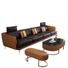 Indoor 4-Seater Leather Sofa with Stool / Lixra