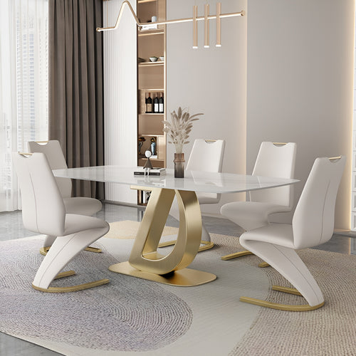 Modern Marble Dining Table Set With Chairs / Lixra