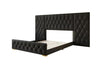 King Size Diamond Tufted Modern Soft Velvet Bed / Lixra