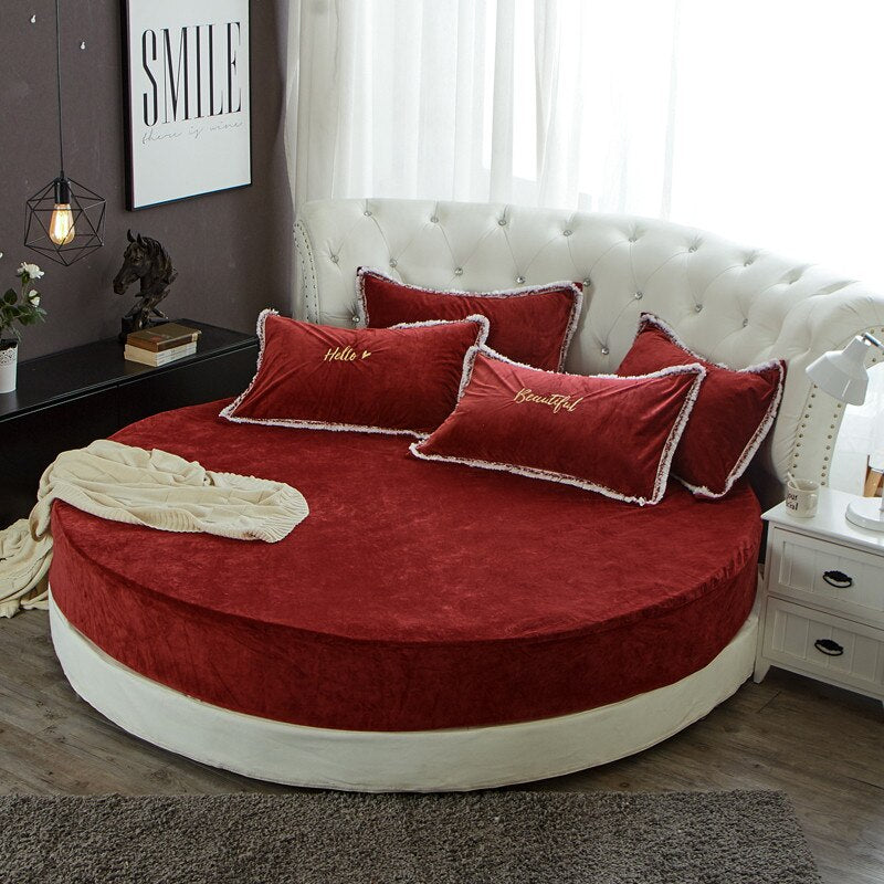 Comfortable Velvet Fabric Round Bedsheet / Lixra