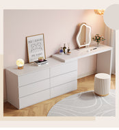 Elementary Design Wooden Dresser Table With Stool / Lixra