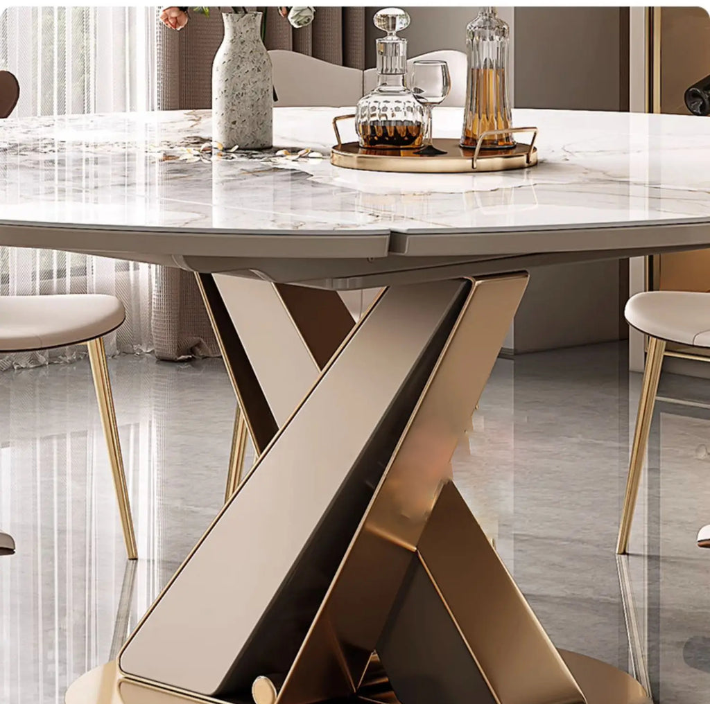 Marble-Top Expandable Dining Table - Lixra.com