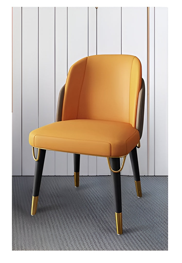 Set Of 4 Comfort Leather Dining Chairs / Lixra