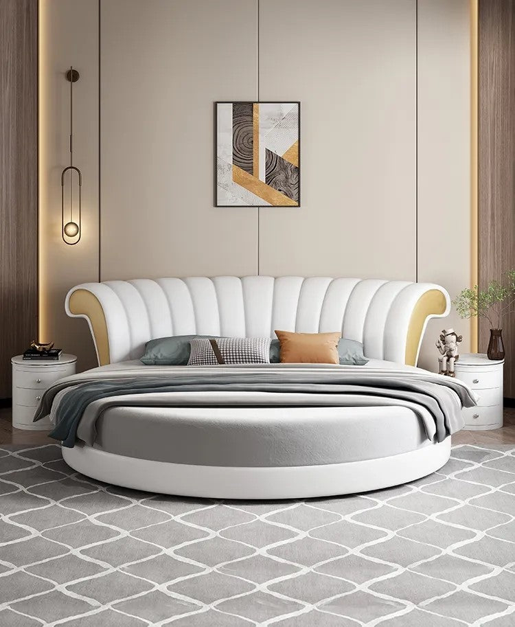 Tufted Leather Round Bed / Lixra