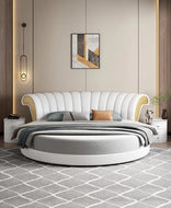 Tufted Leather Modern Round Bed / Lixra