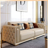 Elegant Tufted Leather Sofa Set / Lixra