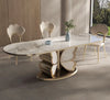Unique Design Metallic Base Dining Table Set / Lixra