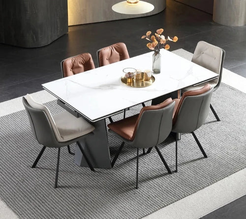 Majestic Marble Extendable Dining Table Set / Lixra