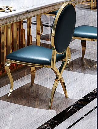 Sophisticated Leather Chair With Gilded Legs / Lixra