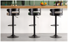Set Of 3 Modern Leather Bar Stool With Metal Base / Lixra
