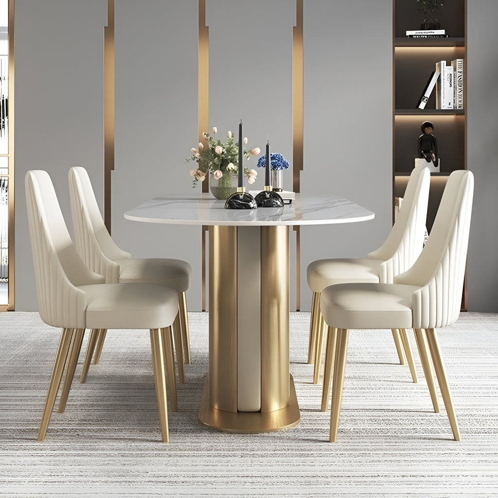 Sumptuous Marble Dining Table Set With 6 Chairs / Lixra