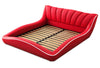 Stylish Wave Shape Modern Leather Bed / Lixra