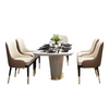 Curved Rectangular Marble Dining Table Set