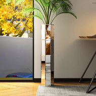 Modern Lavish Design Mirrored Cylindrical Floor Vase / Lixra