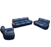 Leather Upholstered Indoor Wooden Sofa Set / Lixra
