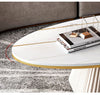 Charming White Marble-Top Coffee Table / Lixra