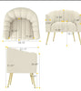 Pumpkin Style Line Design Velvet Fabric Accent Chair / Lixra