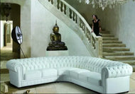 Elementary Design Tufted Backrest Leather Sectional Sofa / Lixra