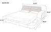 Luxury Modern Leather Upholstered LED Bed