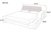 Luxury Modern Leather Upholstered LED Bed