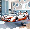 Sporty Car-Shaped Children's Bed/Lixra