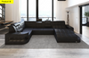 The Luxe Lounge Leather Sectional Sofa with Recliner/Lixra