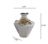 Ceramic Vase with Gold Embossed Flowers Table Vase