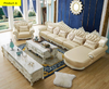 European Style Leather Sofa Set With Chaise And Ottoman / Lixra