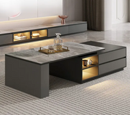 Luxurious Marble Modern Coffee Table with LED / Lixra