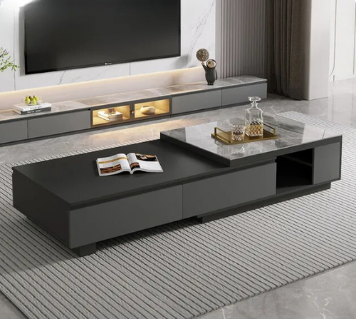 Serenity Design Marble & Wooden Center Coffee table / Lixra