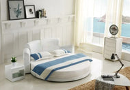 Leather Upholstered Modern Style Circular Bed / Lixra