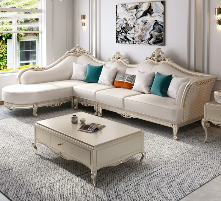 Classic Design Leather European Sectional Couch / Lixra