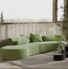 Classic Clean Lines Green Velvet Sofa / Lixra