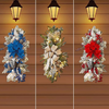 Festive Christmas Wreath and Stairway Swag Set With Light/Lixra