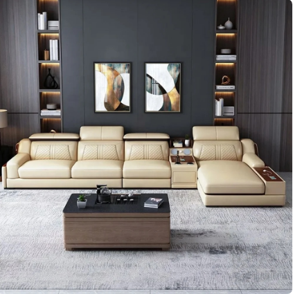 Leather L-Shaped Modern Sectional Sofa Set / Lixra