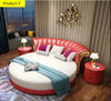 Modern Tufted Stylish Round Leather Bed / Lixra