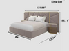 Metal-Embellished Fabric Bed with Spacious Headboard / Lixra
