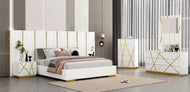 Classy Design Leather Upholstery Bedroom Set / Lixra