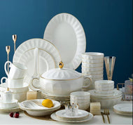 72 Pieces Golden Background Ceramic Dinnerware Set / Lixra