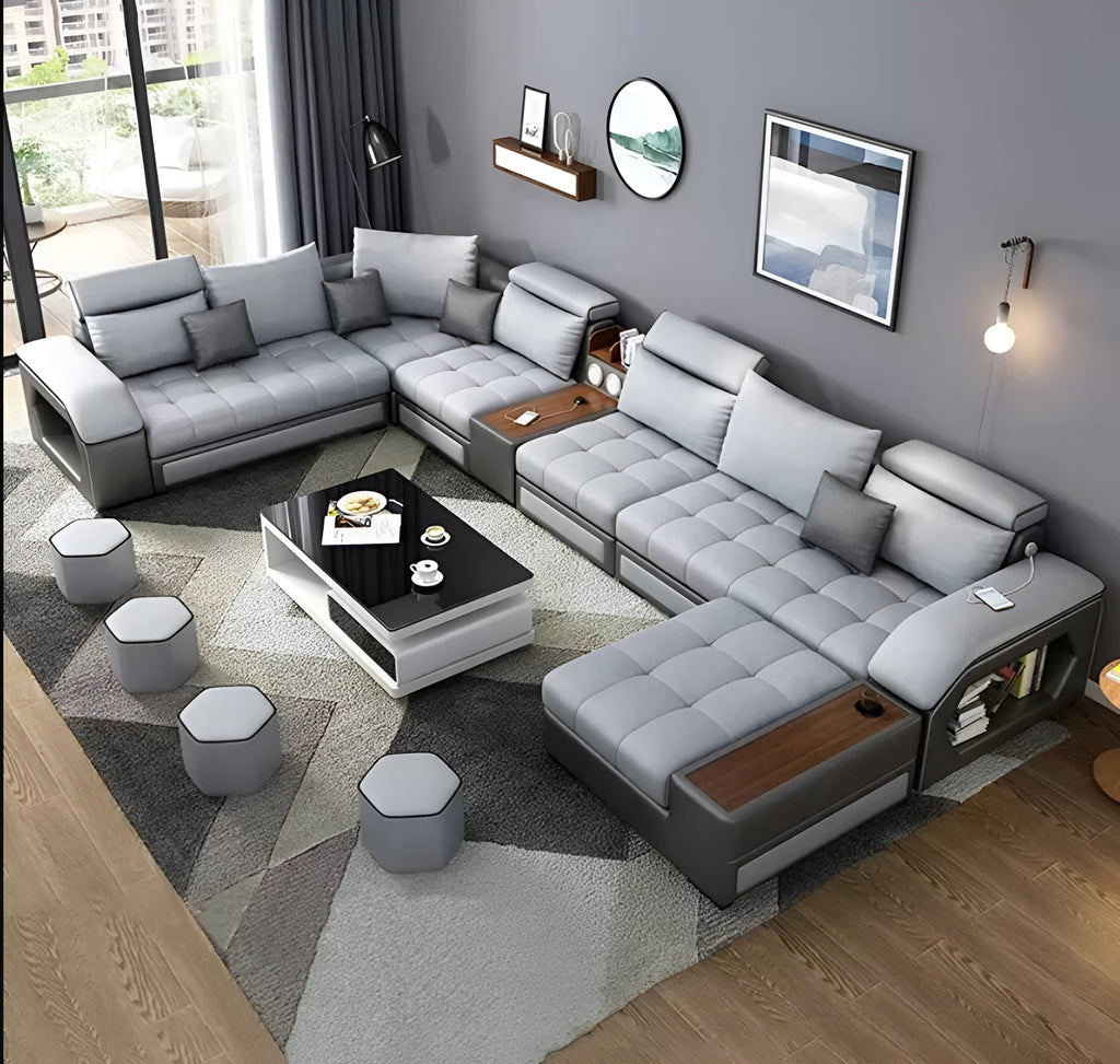 U-Shaped Leather Sectional Sofa / Lixra