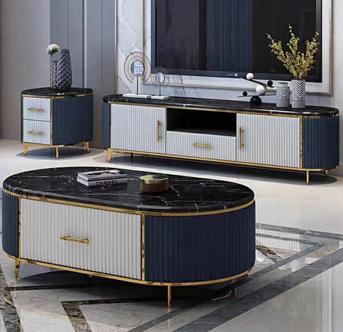 Set Of TV Stand Coffee Table And Side Table / Lixra