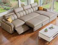 Leather Multifunctional Sofa Bed With Recliner / Lixra