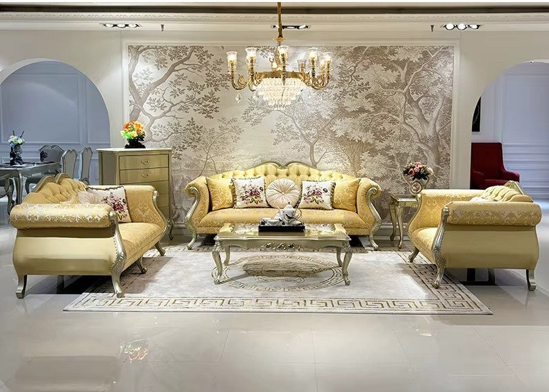 3 Piece Seater Printed Fabric European Sofa Set / Lixra