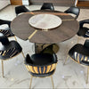 Luxurious Wooden Top Round Dining Table Set / Lixra
