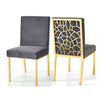 Set Of 4 Velvet Fabric Upholstered Dining Chairs / Lixra